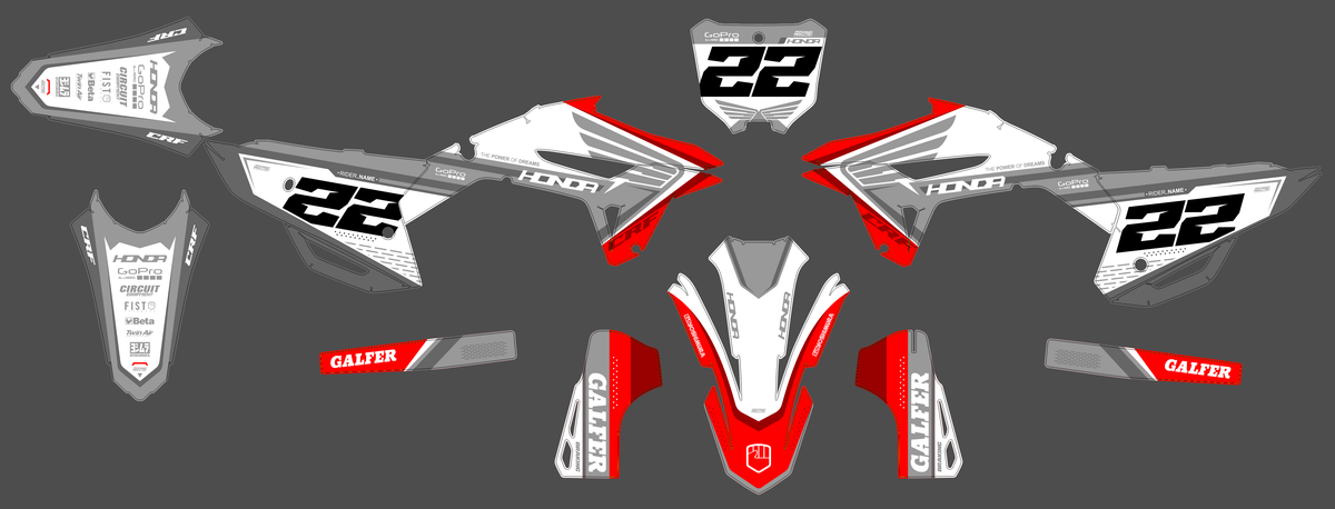 Honda CRF 250 2022-2024 & CRF 450 2021-2024 graphics kit - KRONIX