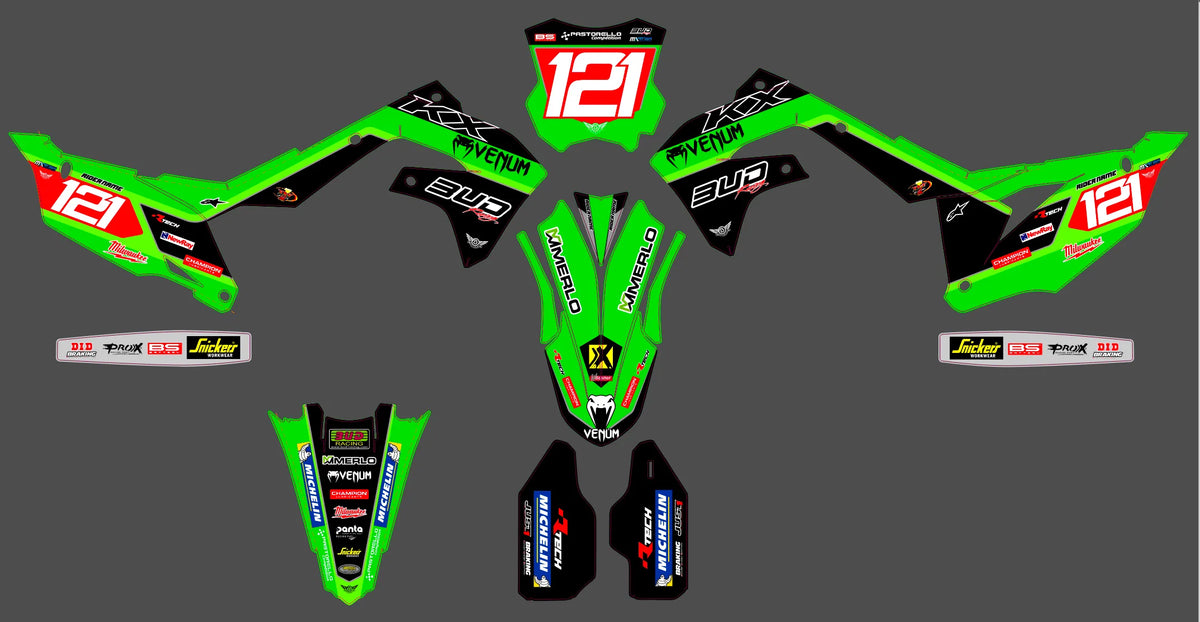 Kit Déco Kawasaki KXF 250 2021-2024 & KXF 450 2019-2023 - Vantrox