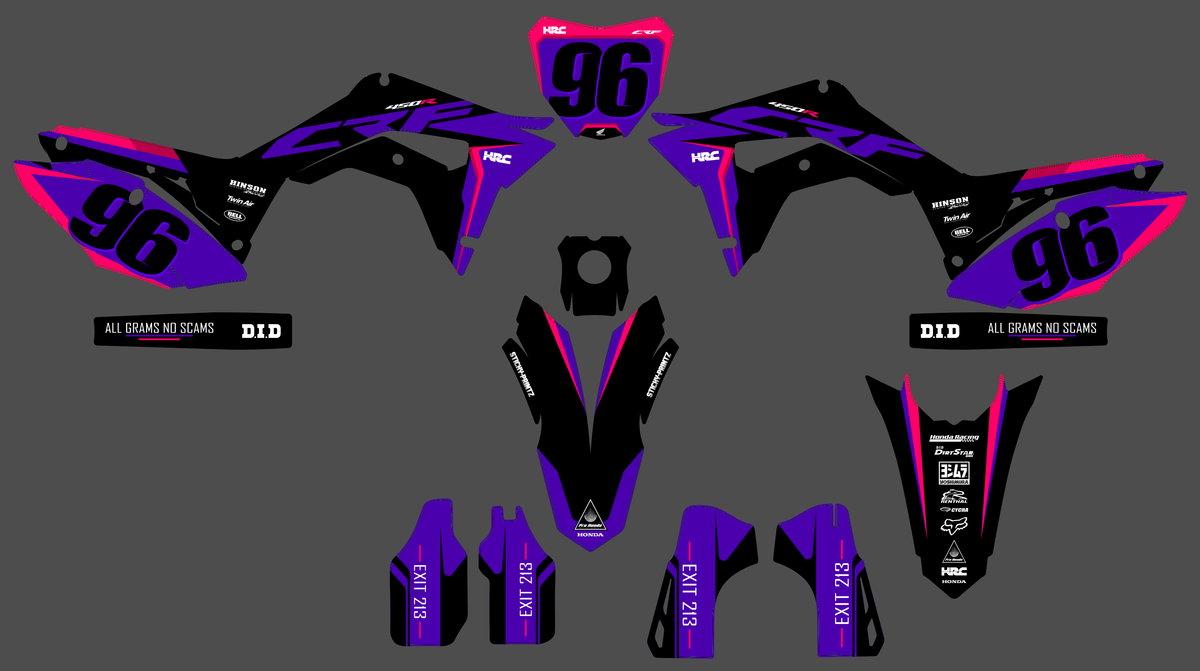 graphics kit HONDA CRF 450 2017-2020 CRF 250 2018-2021 - KRYPTIX
