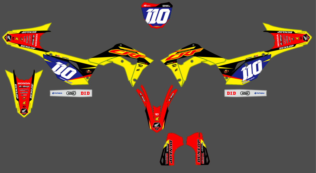 graphics kit HONDA CRF 450 2017-2020 CRF 250 2018-2021 - ZELTRIX