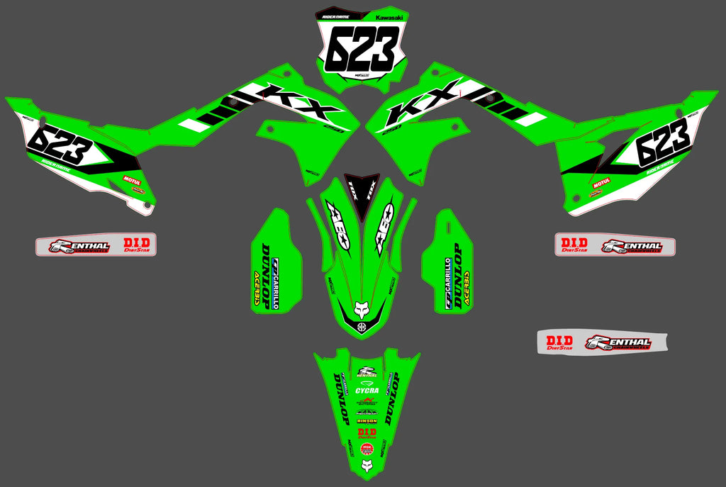 Kit Déco Kawasaki KXF 250 2021-2024 & KXF 450 2019-2023 - Veloxus
