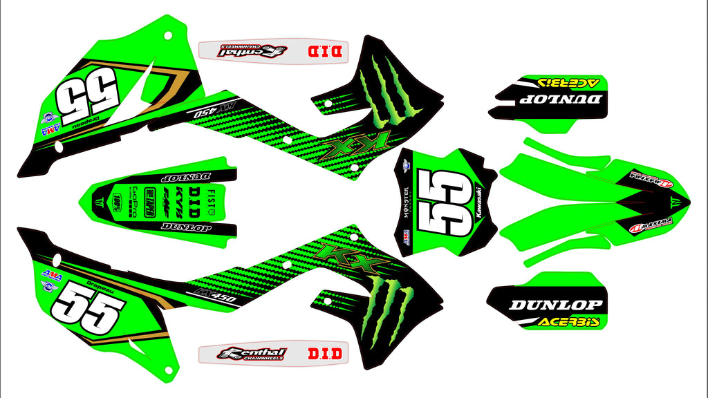 Kit Déco Kawasaki KXF 250 2021-2024 & KXF 450 2019-2023 - Zyronix