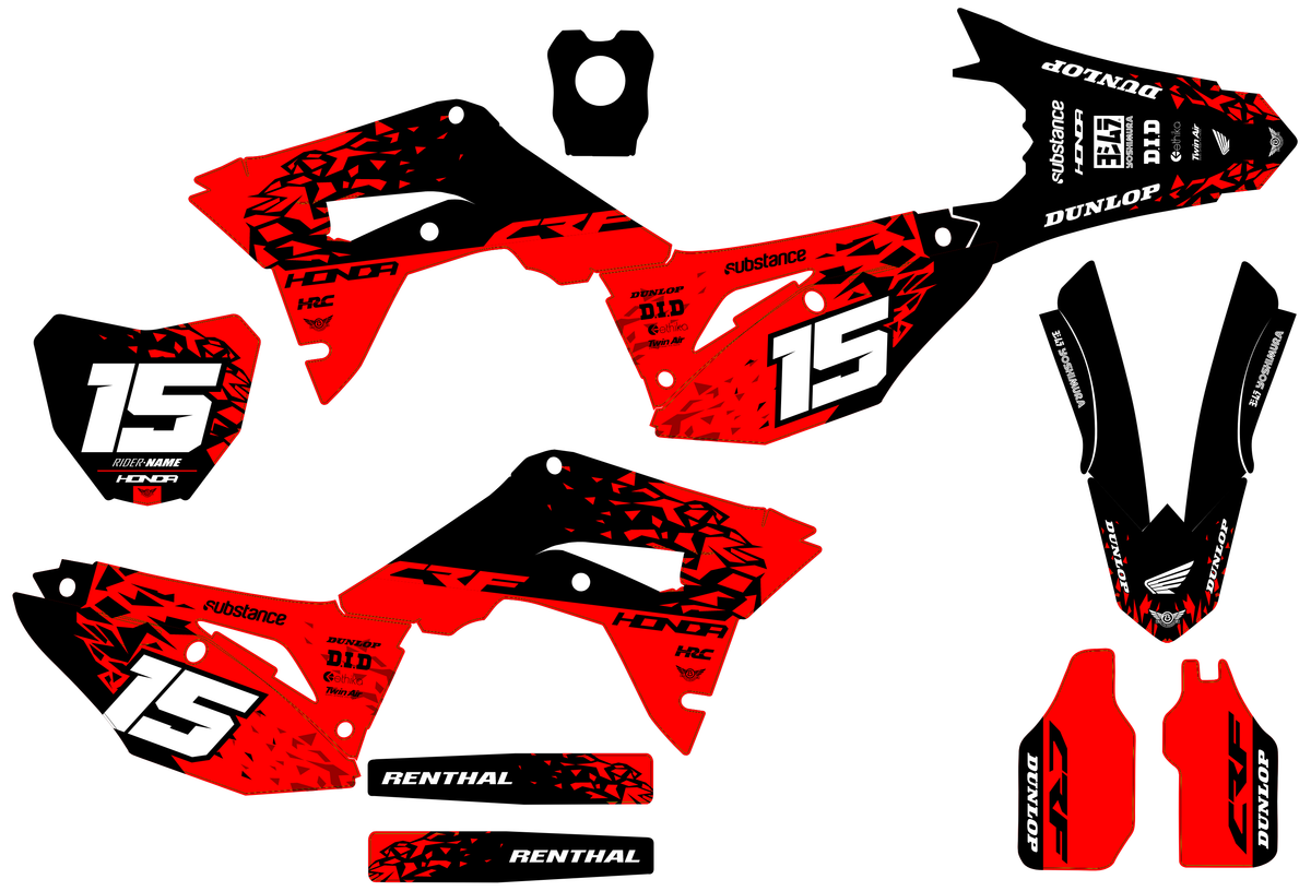 graphics kit HONDA CRF 450 2017-2020 CRF 250 2018-2021 - VOLTRIX