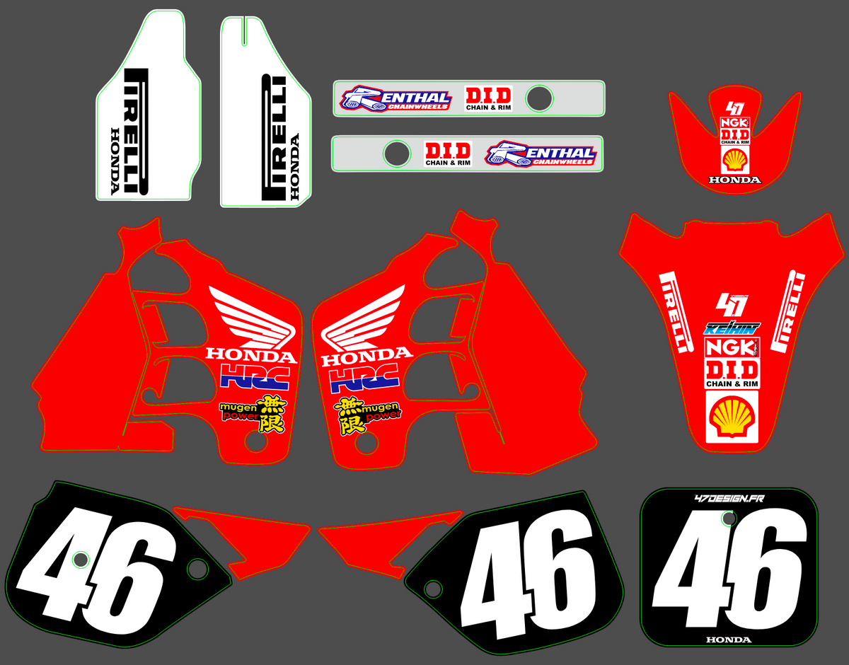 graphics kit HONDA CR 125-250 1988-1990 - SKORCH