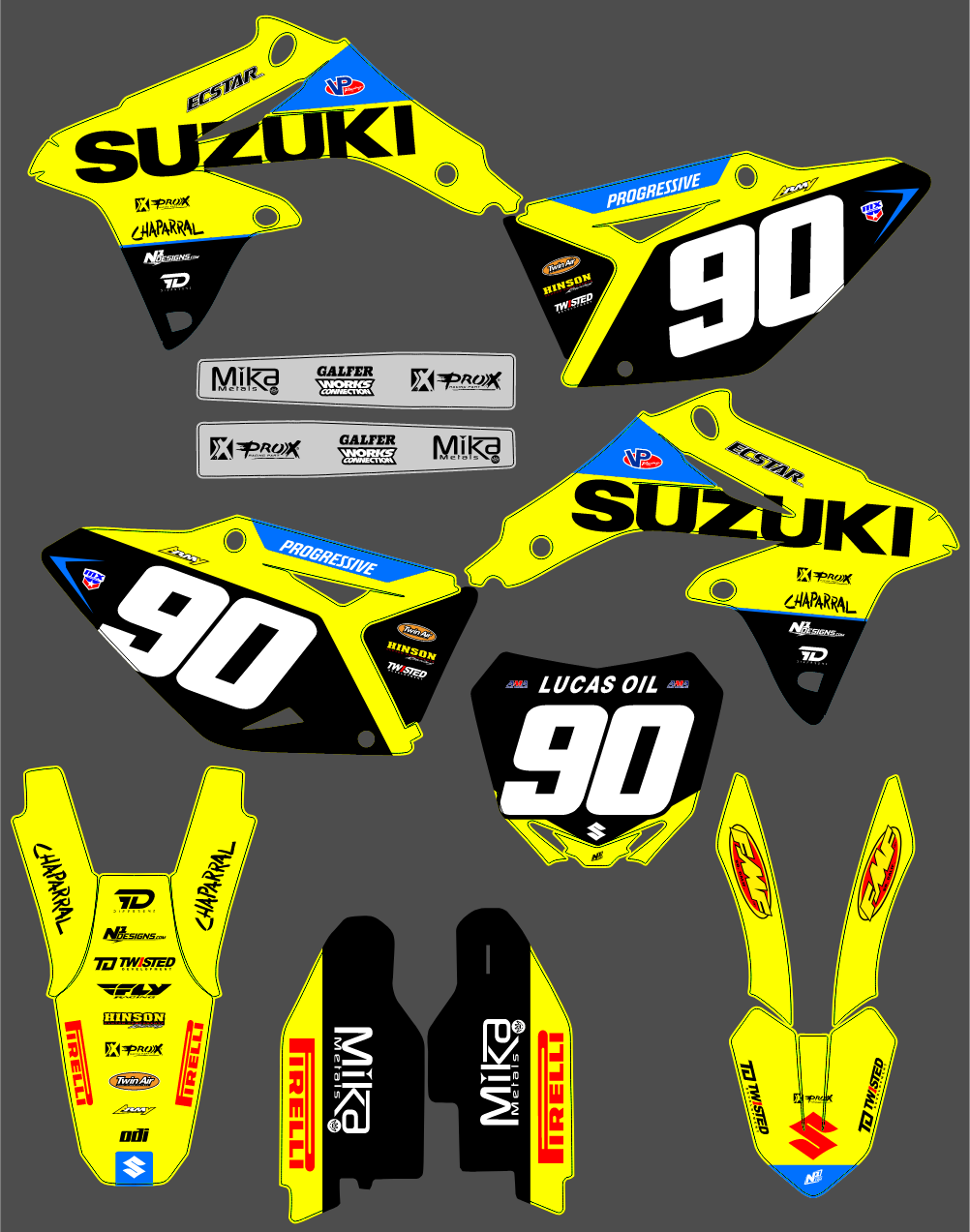 kit grafiche SUZUKI RMZ 450 2010-2017 - TORNIX
