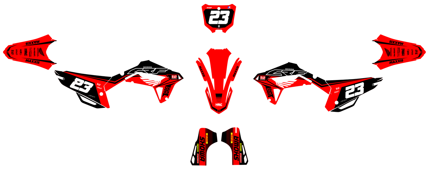 kit gráfico Honda CRF 250 2022-2024 & CRF 450 2021-2024 - GRITRON