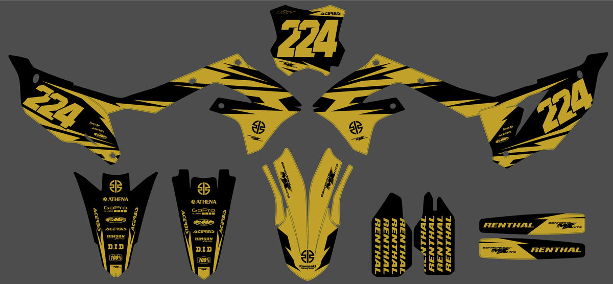 Graphics kit Kawasaki KXF 250 2021-2024 & KXF 450 2019-2023 - Zorvex