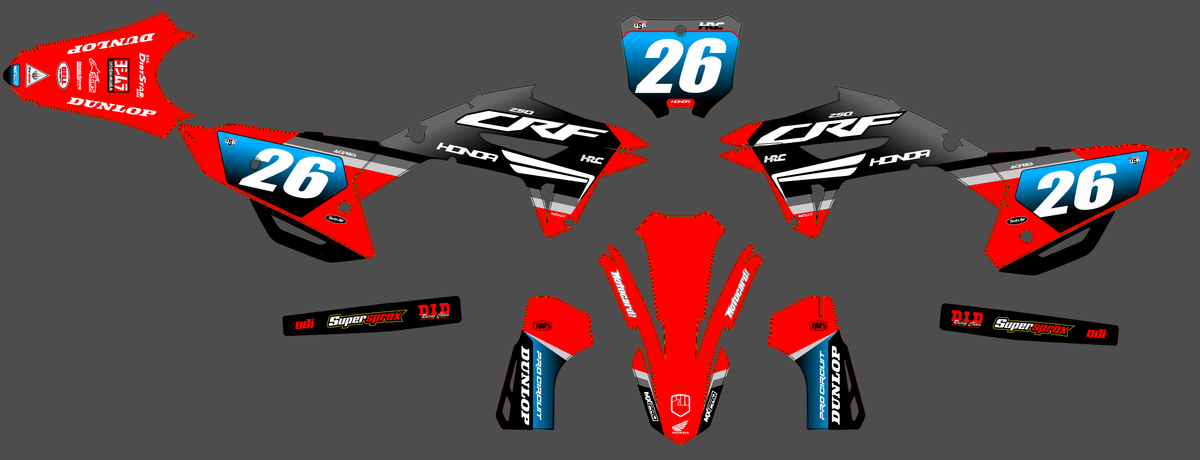 Honda CRF 250 2022-2024 & CRF 450 2021-2024 graphics kit - GRYNDIX