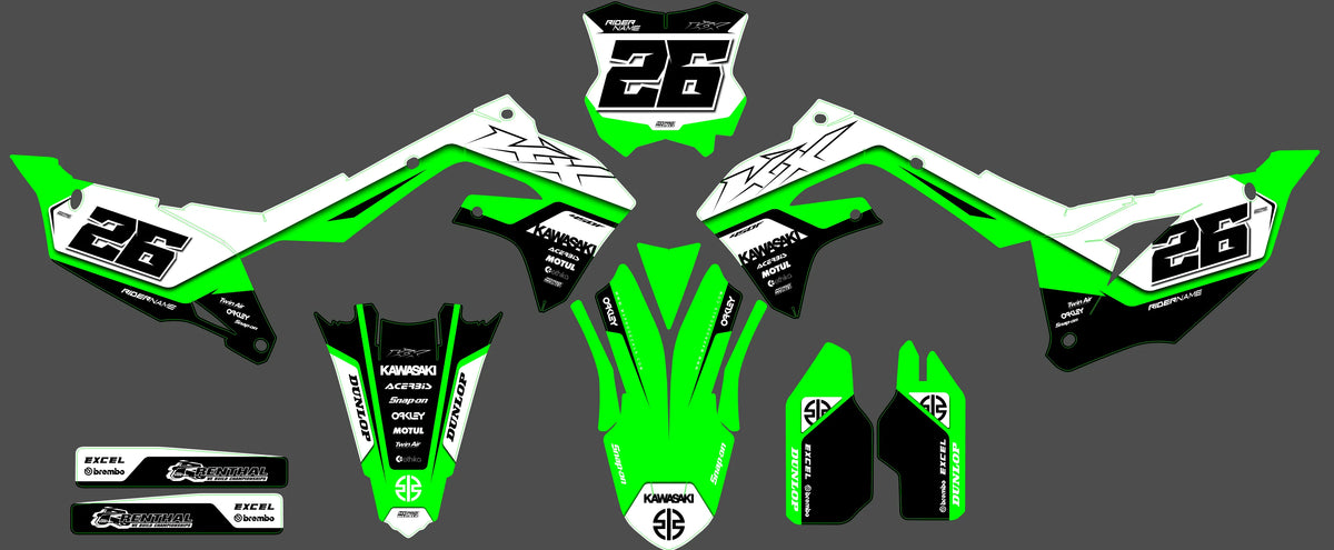 Kawasaki KXF 250 2021-2024 & KXF 450 2019-2023 Deco Kit - VORTIX