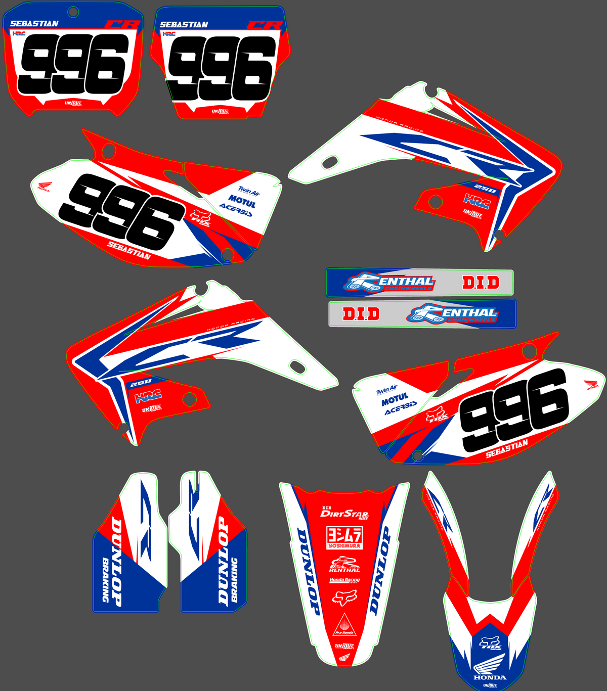 graphics kit HONDA CR 125-250 2002-2013 - NEXVOR