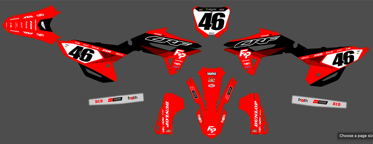Honda CRF 250 2022-2024 & CRF 450 2021-2024 graphics kit - THRAXX