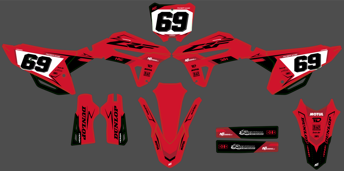 Honda CRF 250 2022-2024 & CRF 450 2021-2024 graphics kit - TORQIX