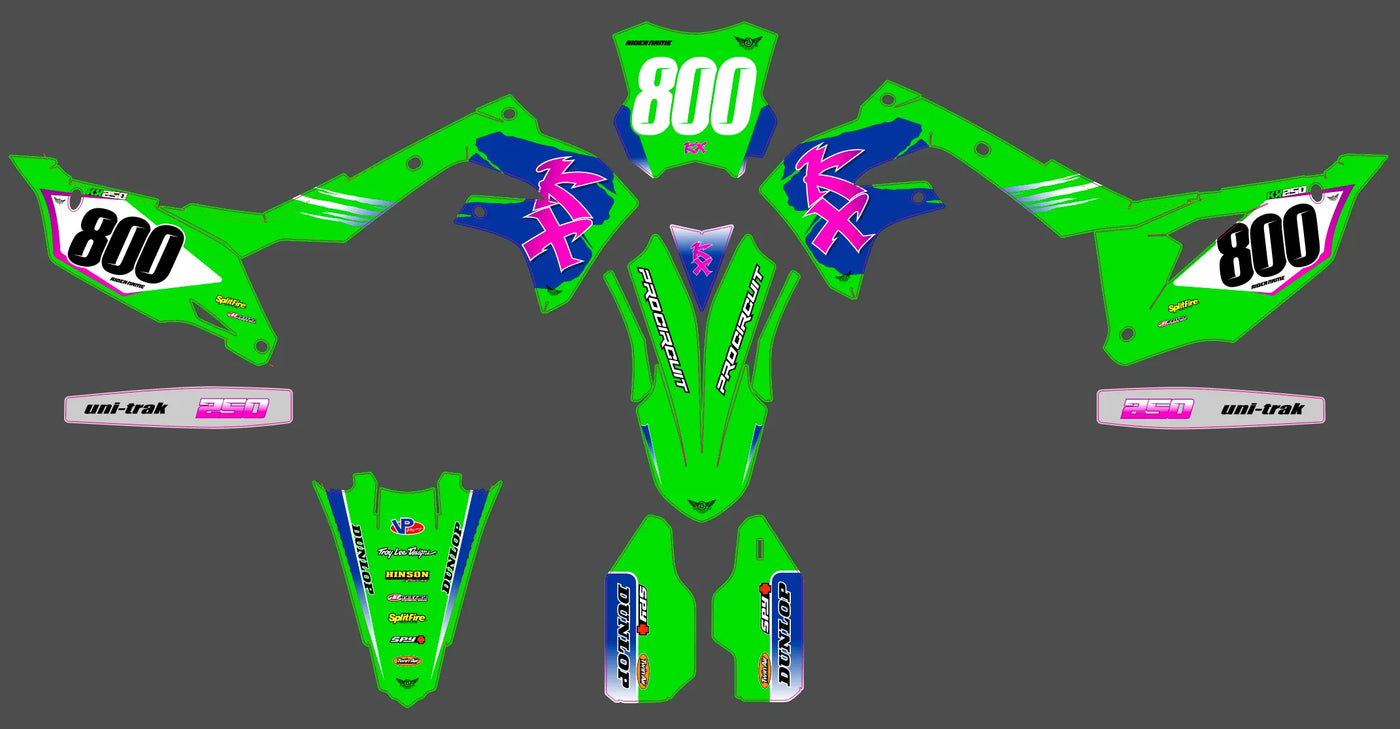 Dekor-Kit Kawasaki KXF 250 2021-2024 & KXF 450 2019-2023 - Blayze