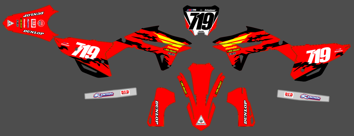 Honda CRF 250 2022-2024 & CRF 450 2021-2024 graphics kit - VORTIX