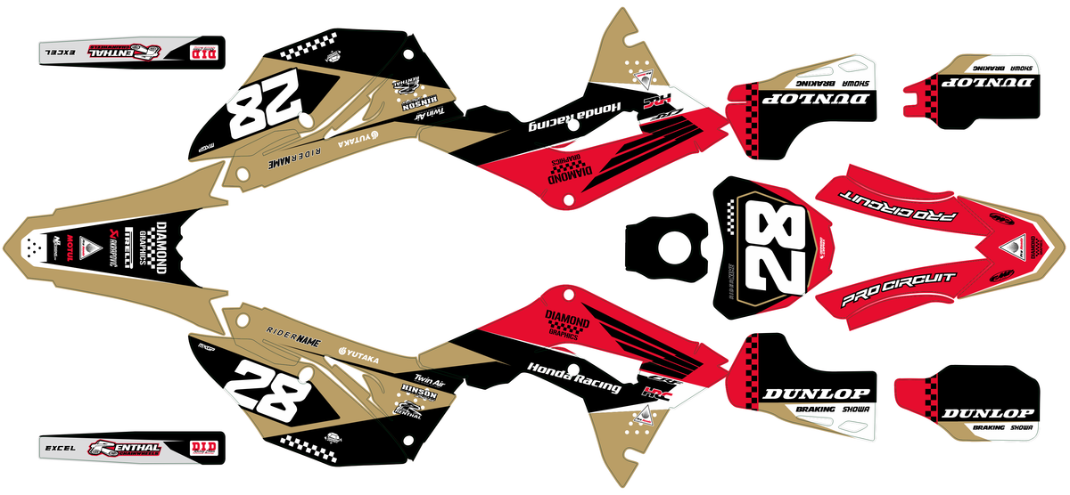 graphics kit HONDA CRF 450 2017-2020 CRF 250 2018-2021 - DRAYKO