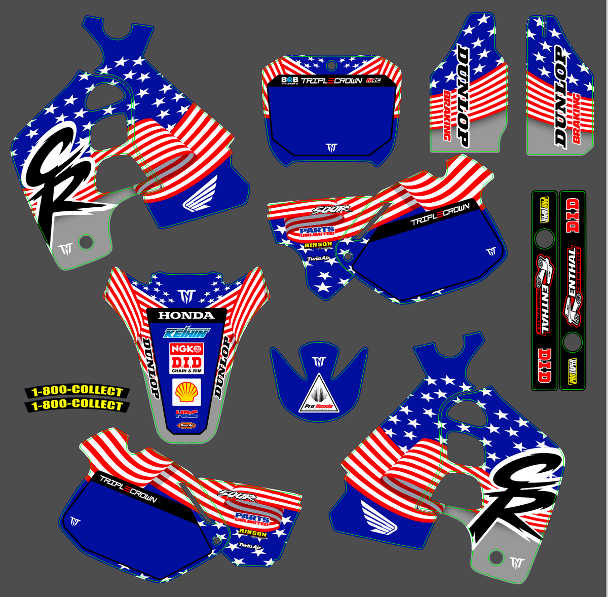 graphics kit HONDA CR 125-250 1988-1990 - STORMR