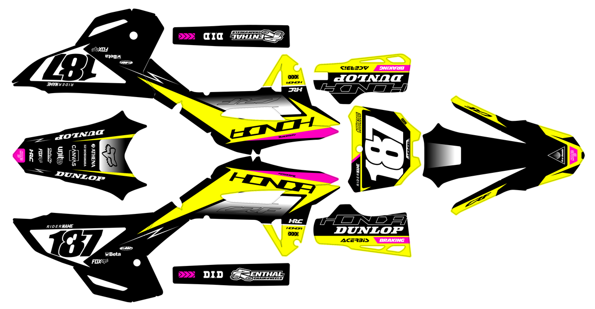 Honda CRF 250 2022-2024 & CRF 450 2021-2024 graphics kit - VORATIX