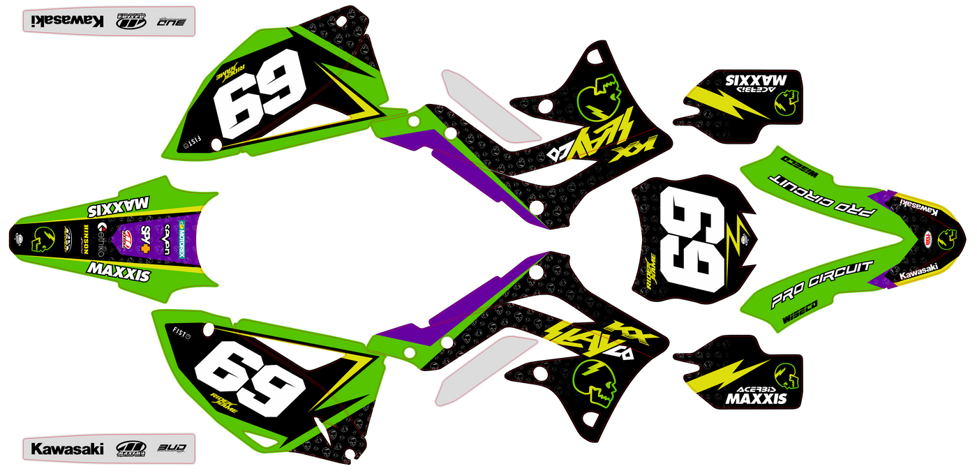 Kit déco KAWASAKI KXF 450 2012-2015 - MOTRAX