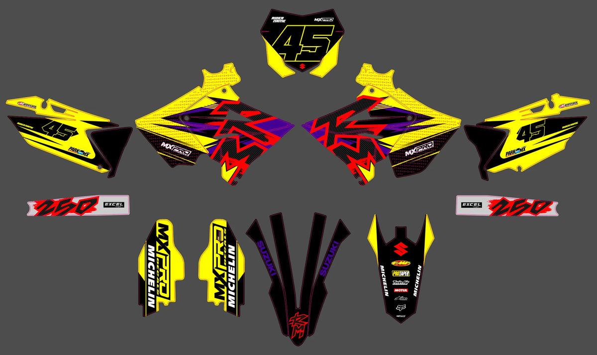 Graphics kit SUZUKI RM125 & RM250 2001-2008 POLISPORT RESTYLE - KYNTRAX