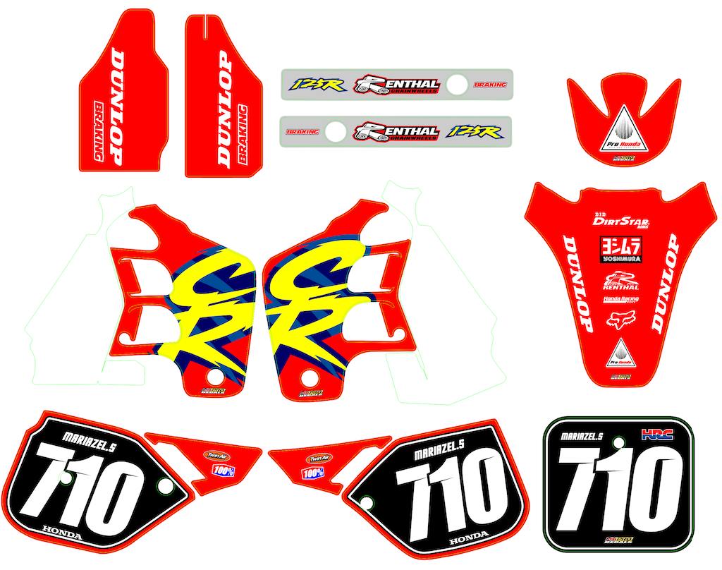 graphics kit HONDA CR 125-250 1988-1990 - THRAXOR