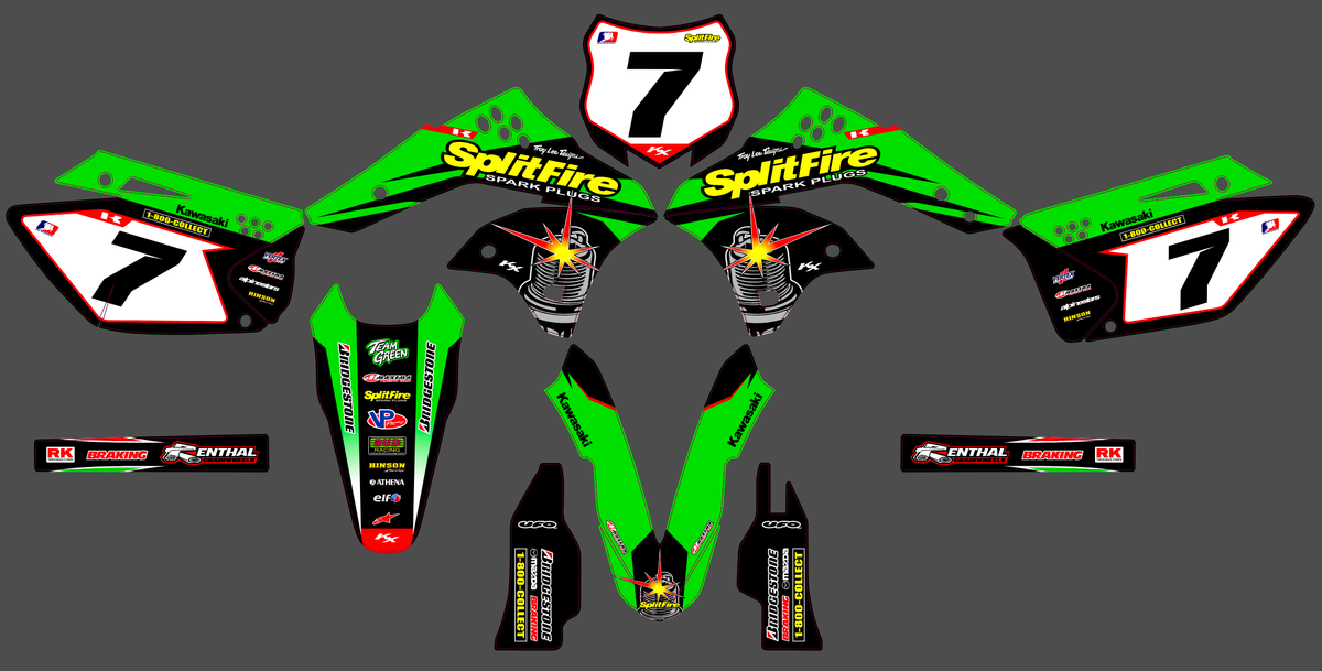 kit grafiche KAWASAKI KXF 450 2006-2008 - GRYNDX