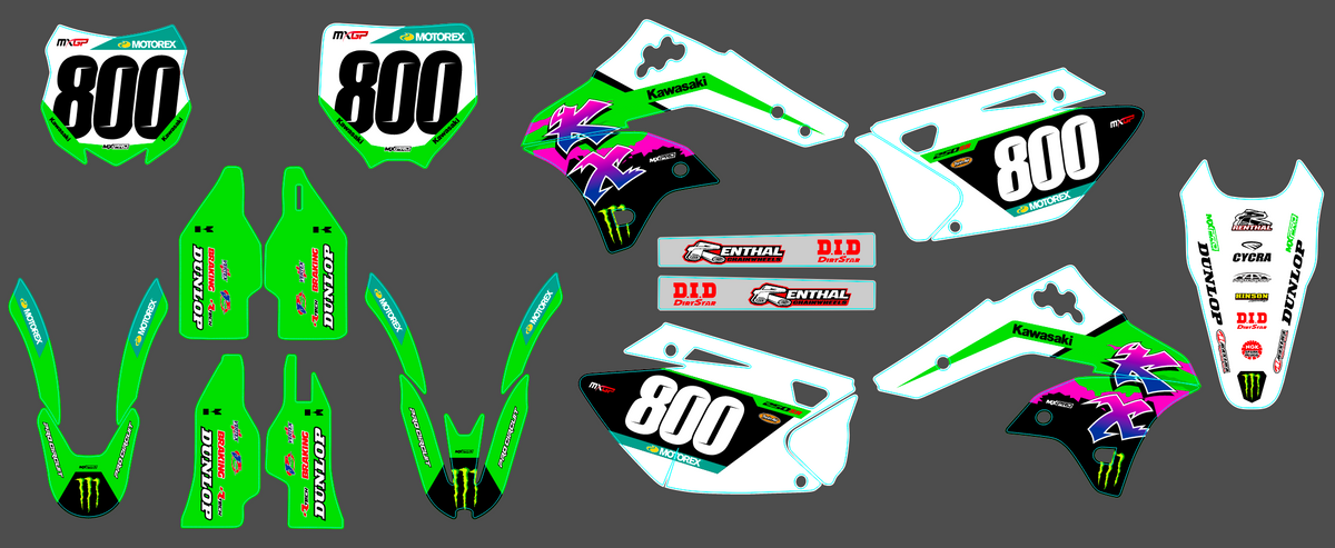Dekor-Kit KAWASAKI KXF 450 2006-2008 - FENRIX