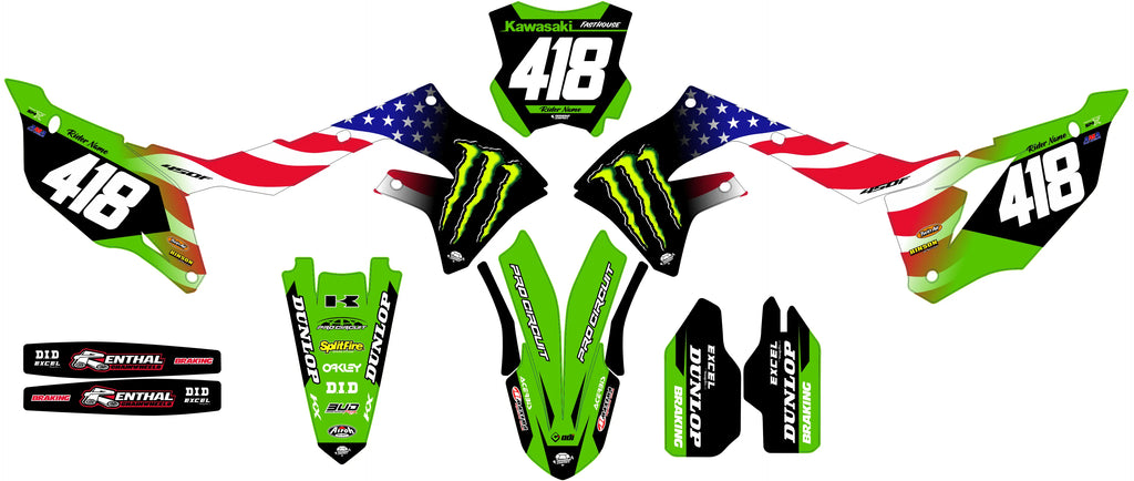 Kit Déco Kawasaki KXF 250 2021-2024 & KXF 450 2019-2023 - Zyphor