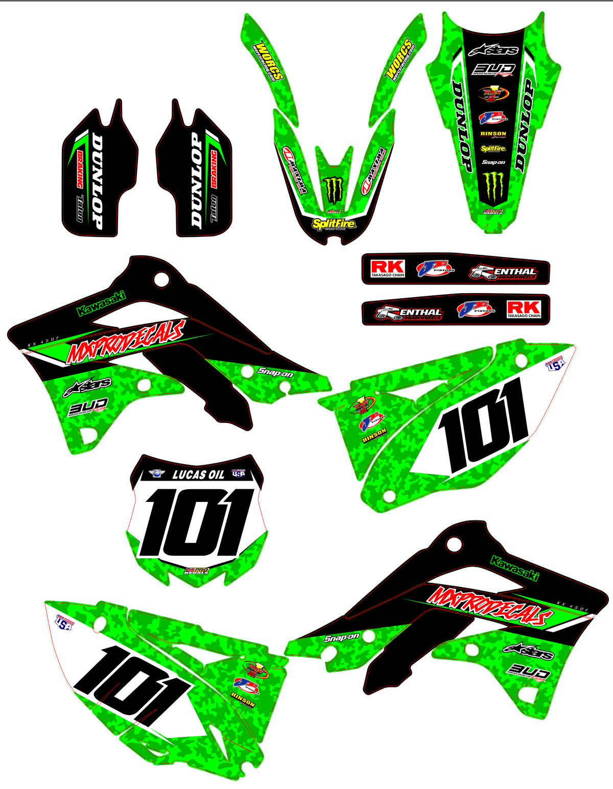 graphics kit KAWASAKI KXF 450 2012-2015 - XALTOR
