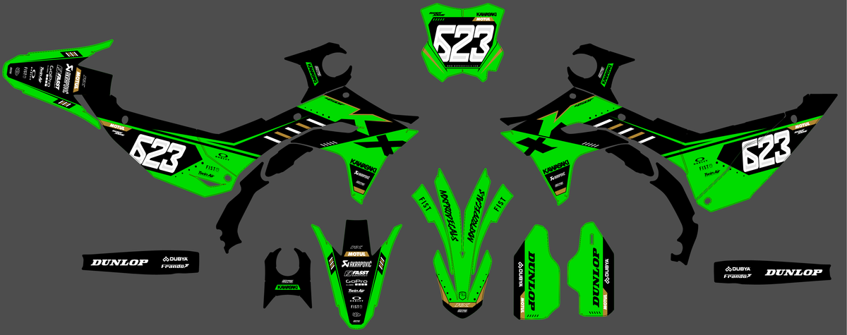 Kit Déco KAWASAKI KXF 250 2025 & KXF 450 2024-2025 - ZENTRIX