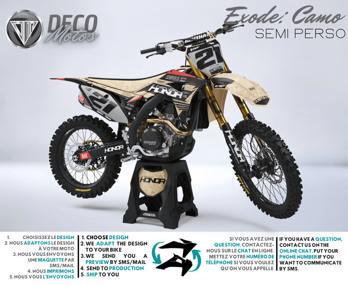 kit gráfico HONDA CRF 250 2022-2024 & CRF 450 2021-2024 - Camuflagem