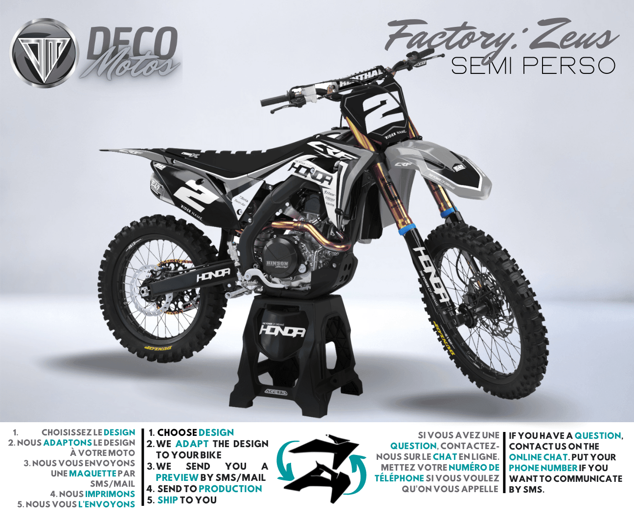 kit gráfico HONDA CRF 250 2022-2024 & CRF 450 2021-2024 - Zeus