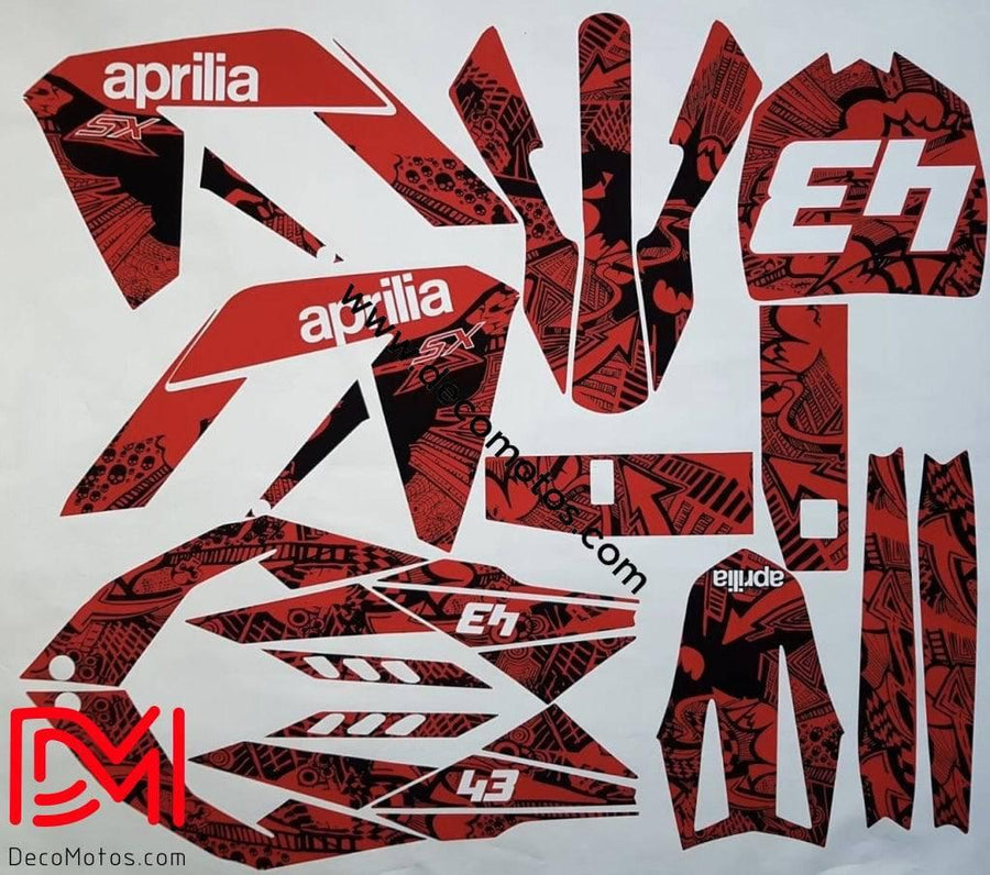Graphics kit APRILIA SX 125 2005-2015 FULL RED