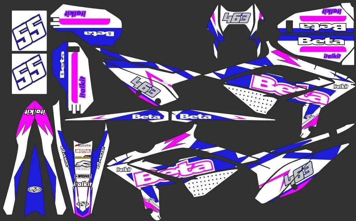 Dekorationskit Beta 50 RR 2021-2025 - BLAU & PINK