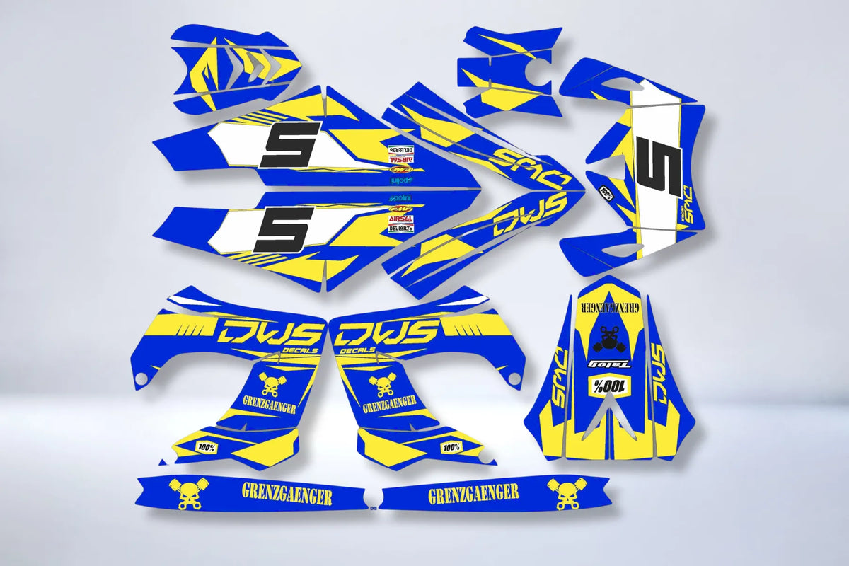 graphics kit DERBI fairings Victoria Bull Tun'r - BLUE YELLOW