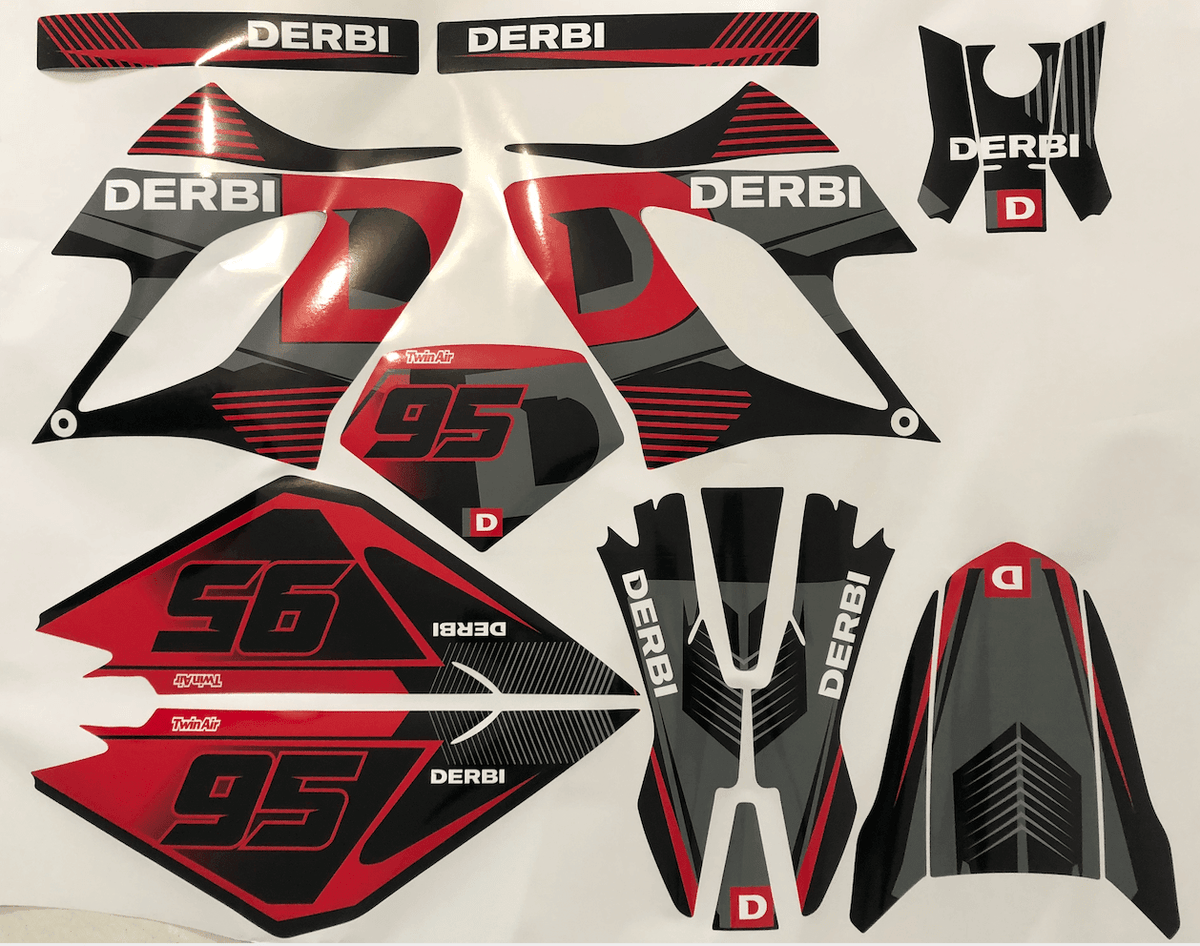 Dekor-Kit DERBI DRD RACING 2004-2009 - GRAU ROT