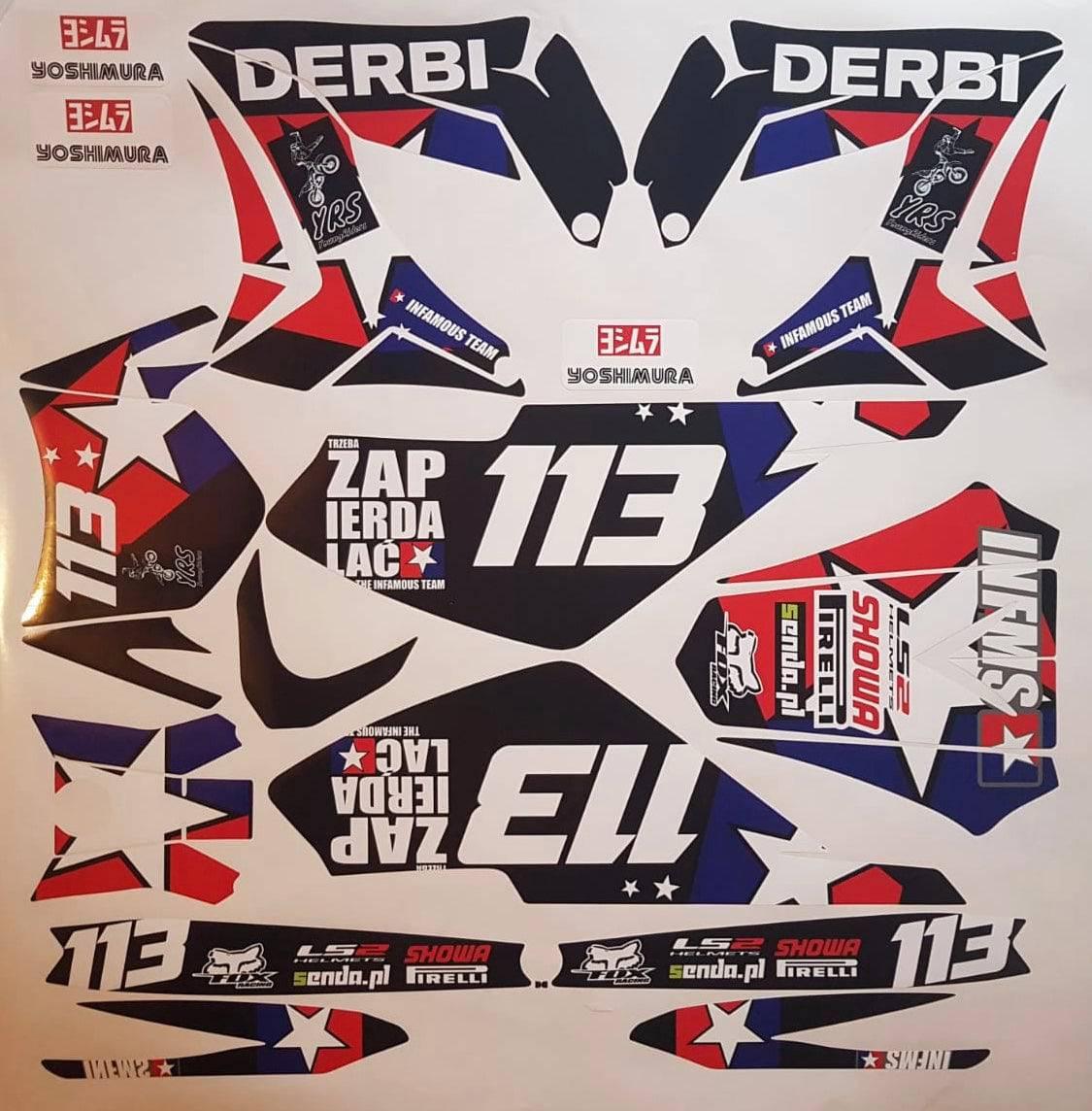 Dekor-Kit DERBI PLASTIQUE TNT BLUE RED