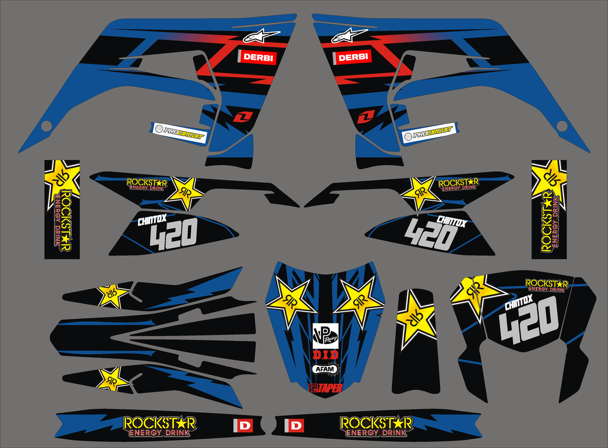 kit grafiche DERBI X-TREME / RACING 2018-2024 - BLU