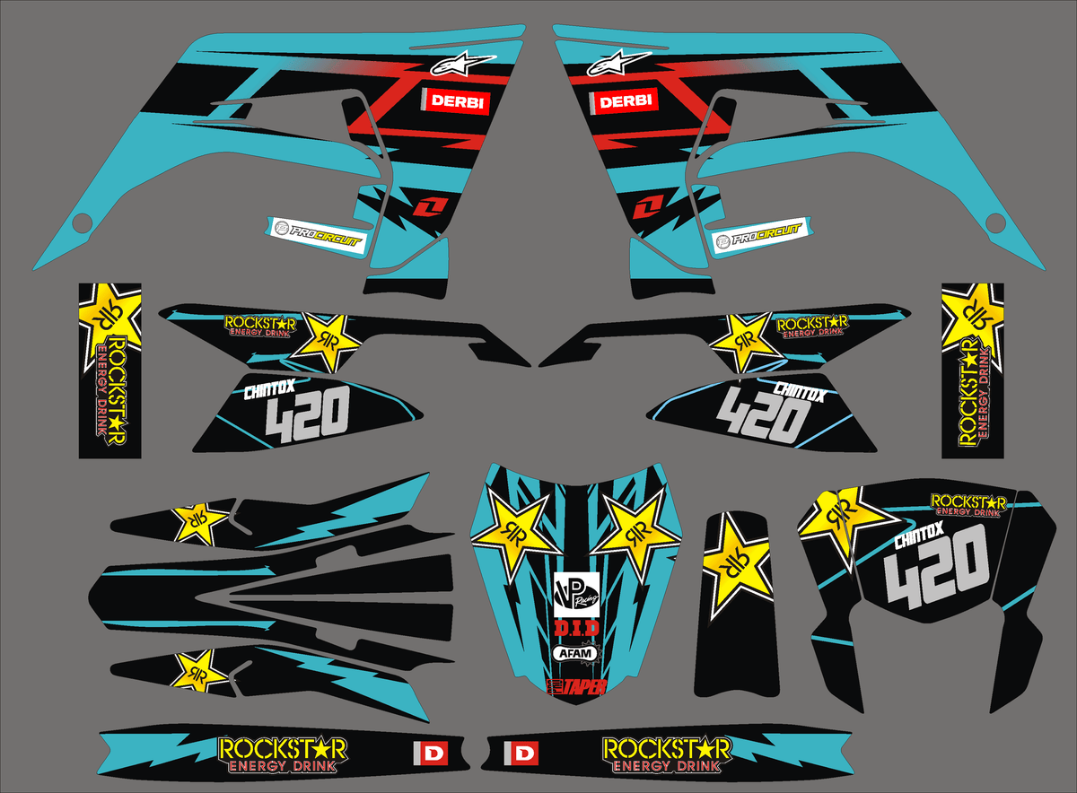 kit gráfico DERBI X-TREME / RACING 2018-2024 - TURQUESA