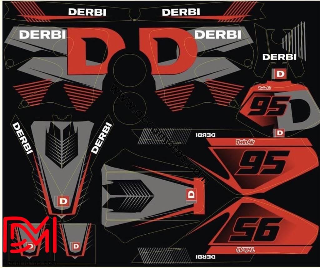 Kit Déco DERBI XTREME 2003-2004 - GREY RED