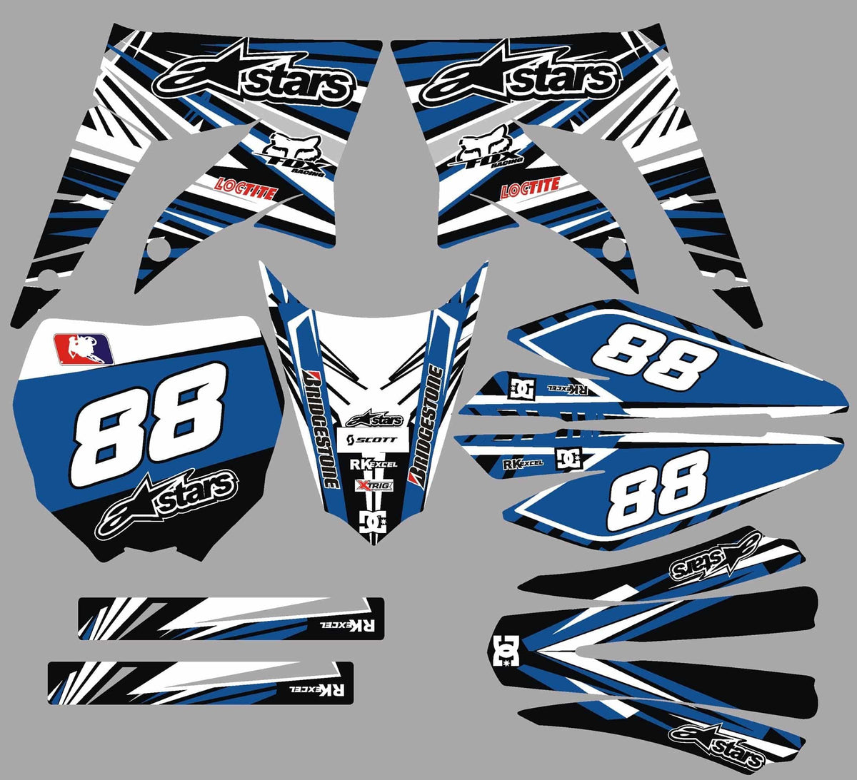 Kit Déco DERBI X-TREME / RACING 2011-2017 - ALPINESTAR BLUE