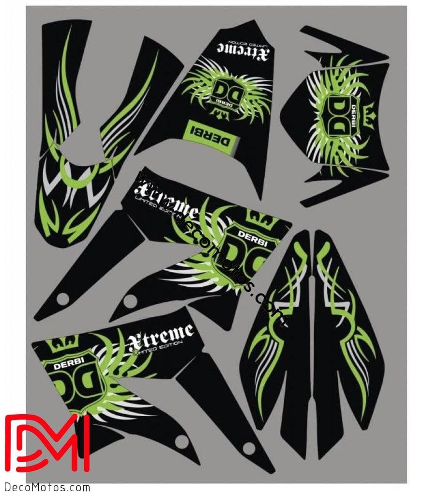graphics kit DERBI X-TREME / RACING 2011-2017 - LIMITED GREEN