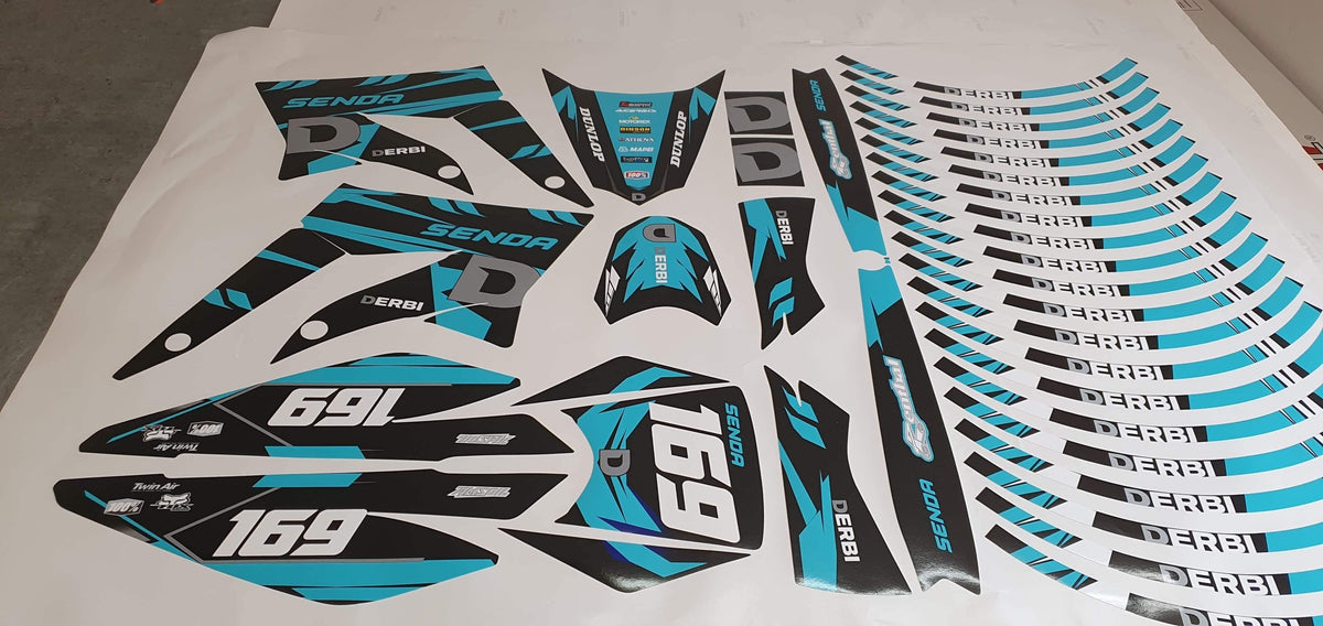 Kit Deco DERBI X-TREME / RACING 2011-2017 - TURQUOISE