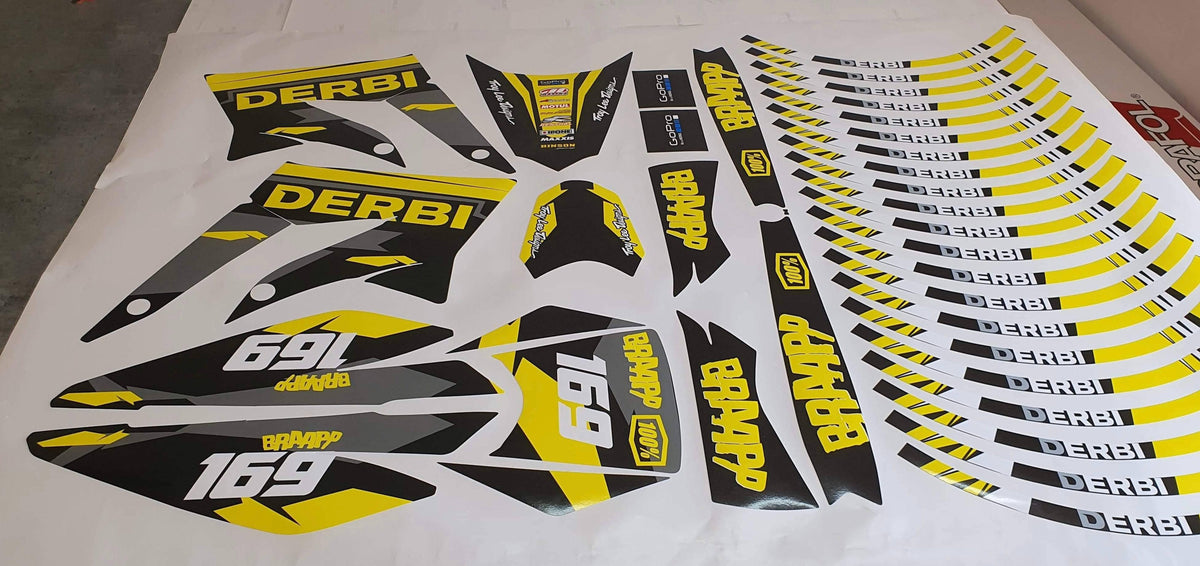 graphics kit DERBI X-TREME / RACING 2011-2017 - YELLOW GREY