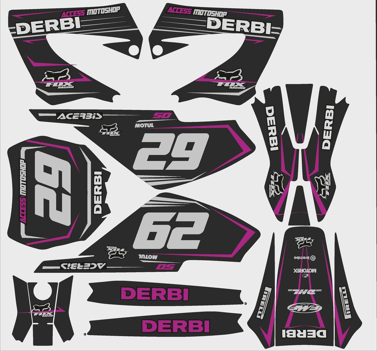 kit grafiche DERBI XTREME XRACE ANTERIORE 2011 - VIOLA