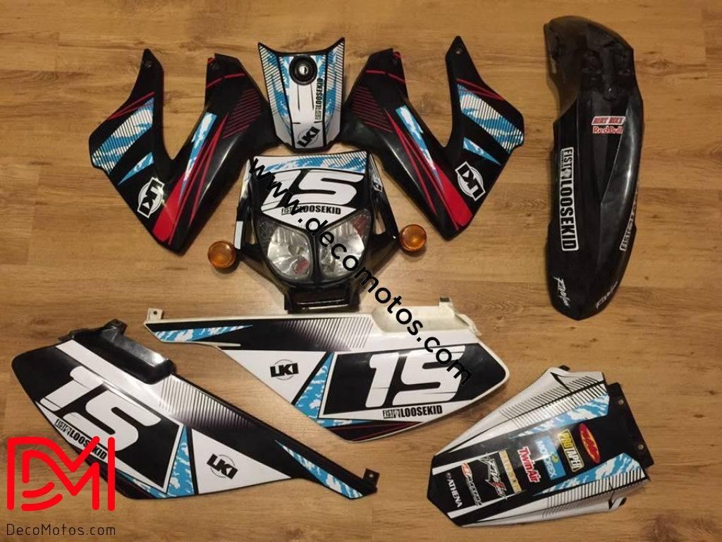 Dekor-Kit DERBI XTREME XRACE VORNE 2011 - ROT BLAU