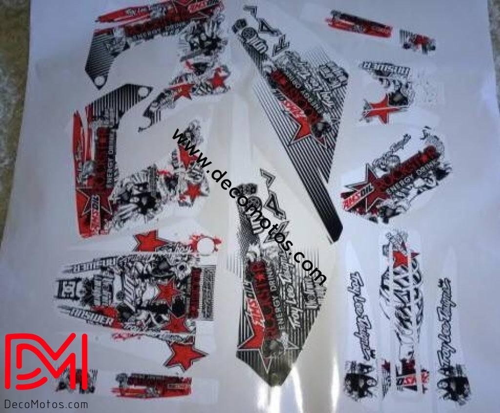 Kit Déco DERBI XTREME XRACE AVANT 2011 - ROCKSTAR ROUGE