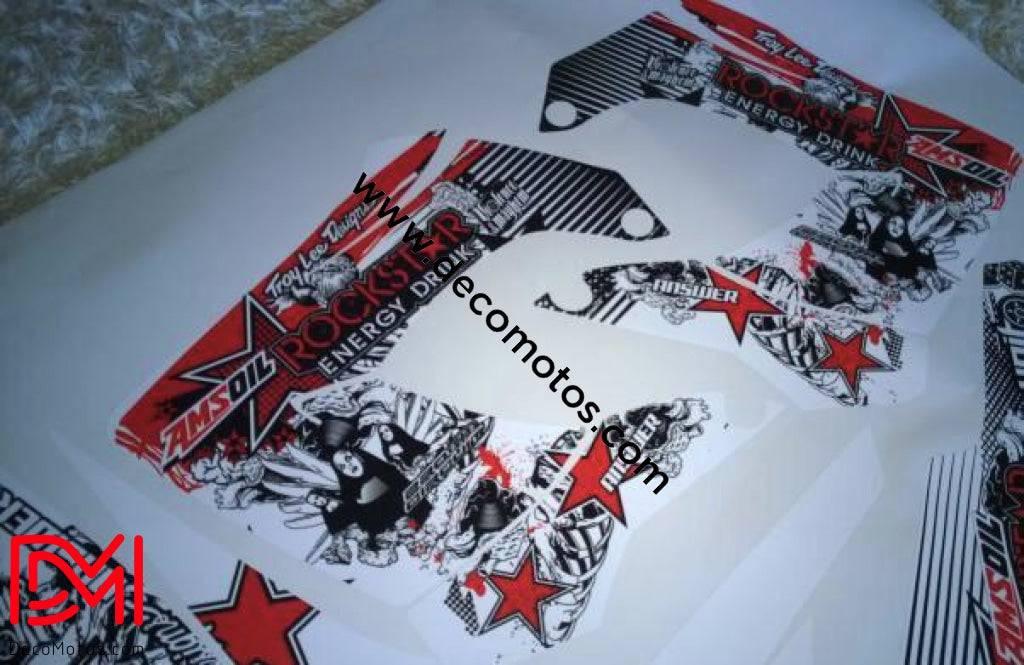 Kit Déco DERBI XTREME XRACE AVANT 2011 - ROCKSTAR ROUGE
