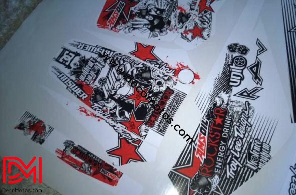 Kit Déco DERBI XTREME XRACE AVANT 2011 - ROCKSTAR ROUGE