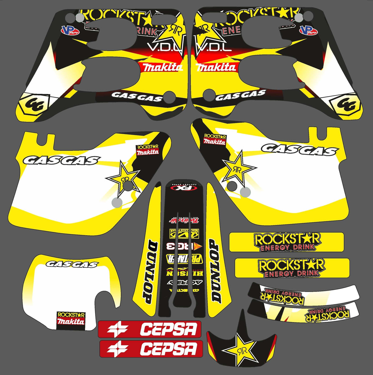 Kit Déco GAS GAS 1996-2001 ROCKSTAR