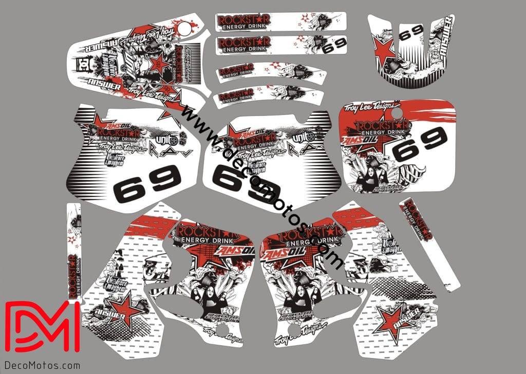 graphics kit HONDA CR 125-250 1992-1994 - WHITE ROCKSTAR